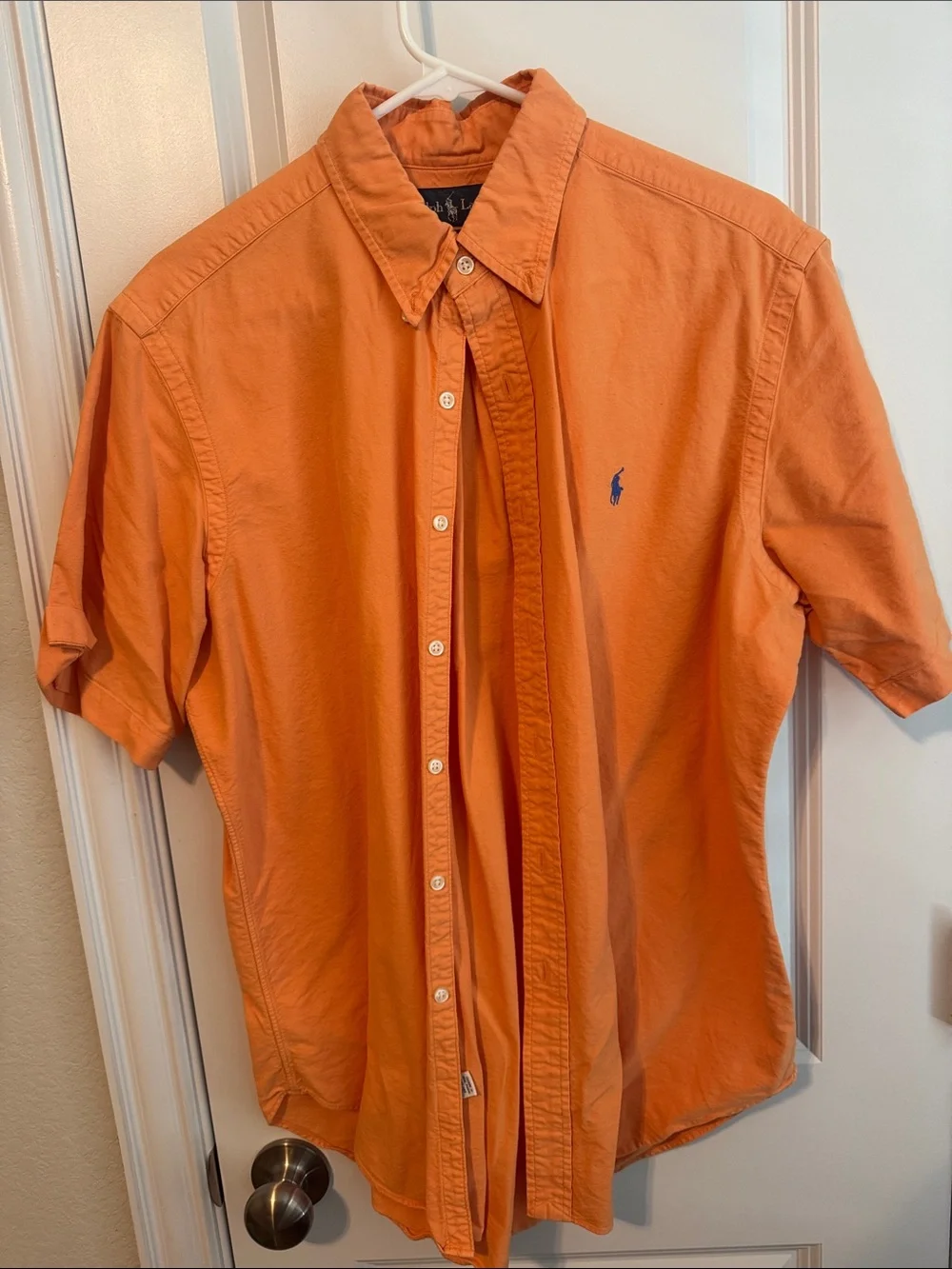 Polo by Ralph Lauren Orange Short-Sleeve Button-Down Shirt with Blue Pony